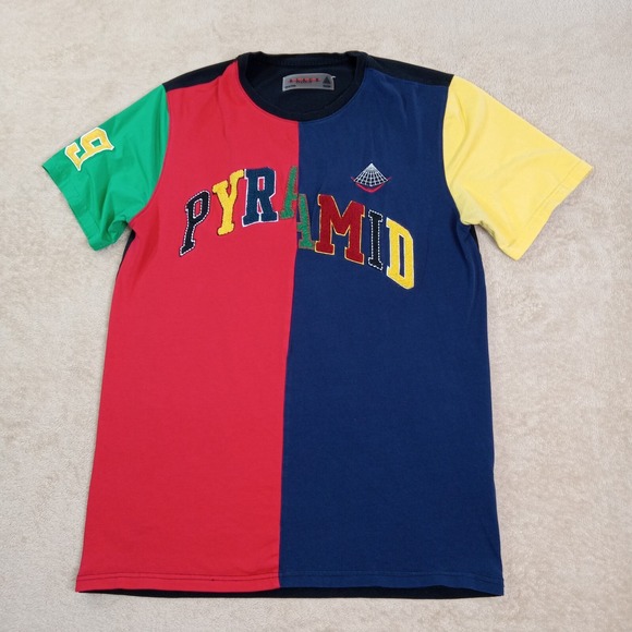 Black Pyramid Short Sleeve Embroidered T-Shirt Men's Medium Multicolor - Picture 1 of 6